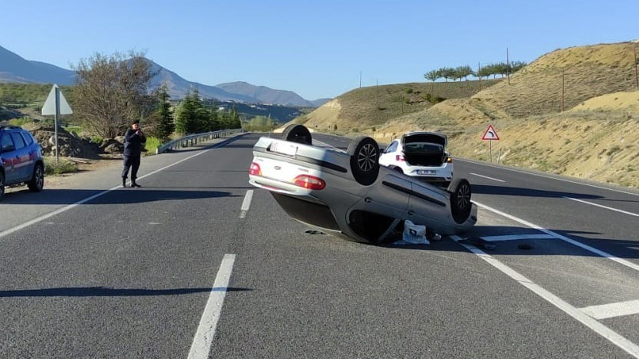 Malatya’da Takla Atan Araçta Yaralanma Olayı